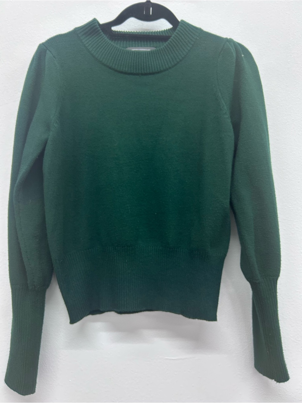 NWOT French Connection Women’s Forest Green Crewneck Sweater Size XS
